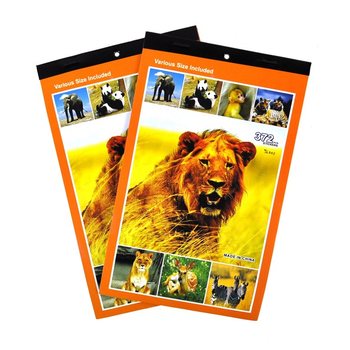 Livrets d'autocollants Animaux Sauvages (12 pcs) - DÉSTOCKAGE (Adhérence réduite !)