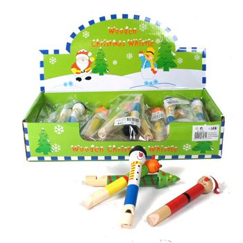 Sifflets de Noël joyeux en bois (24 pcs)