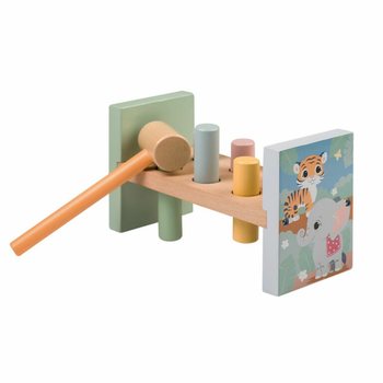 JOUECO - Banc &agrave; marteler en bois Animaux Sauvages - Pour enfants d&egrave;s 12 mois (1 pce)