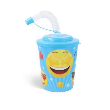 Gobelet à boisson / Coupe à glace avec paille - Smiley (12 pcs)