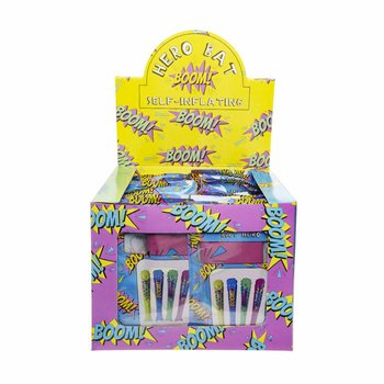 Batte Autogonflante - Super-h&eacute;ros BOOM ! - 49x13cm - Pr&eacute;sentoir (48 pcs)