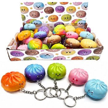 RAGE - PORTE-CLÉS SQUISHY DUMPLING - COULEURS MIXTES - EN PRÉSENTOIR (24 pcs.)