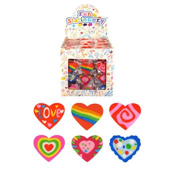 Gommes en Forme de Cœur en Présentoir (216 pcs)