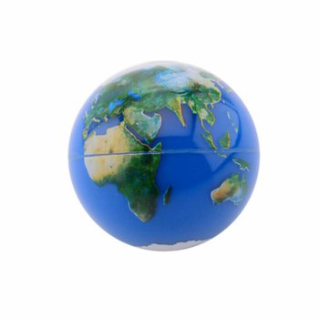 Boule &agrave; Paillettes Globe Terrestre &Oslash;6,5 cm en Pr&eacute;sentoir (12 pi&egrave;ces)