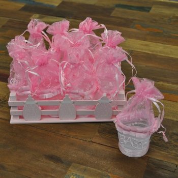 Caisse Déco avec 12 Emballages Cadeaux - Rose