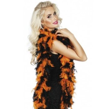 BOA PLUME ORANGE ET NOIR 180 CM (12 pcs)