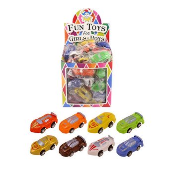 PETITES VOITURES DE SPORT POUR POCHETTES SURPRISE EN PRÉSENTOIR (72 pcs)