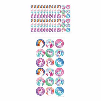 FUN STICKERS - LICORNE / UNICORN - 18 STICKERS PAR FEUILLE (10 pcs.)