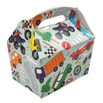 BOÎTE MENU MODÈLE : VÉHICULES - Dim 18.5x12x19 CM - FOODBOX - KIDSBOX (24 pcs)