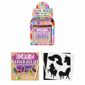 ECO FRIENDLY - Papier à Gratter Magique Licorne en Display (108 pcs)