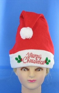 BONNET DE NO&Euml;L LUMINEUX AVEC "MERRY CHRISTMAS" (12 pcs)
