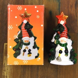 Photophore Mod&egrave;le Sapin de No&euml;l avec Figurine (4 pcs)