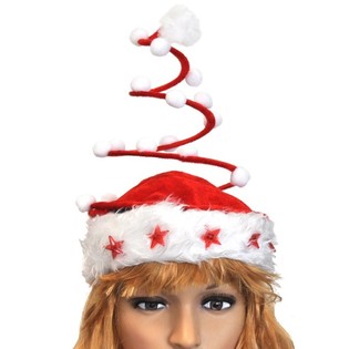 BONNET DE NO&Euml;L DE LUXE EN SPIRALE AVEC &Eacute;TOILE LUMINEUSE (12 pcs)