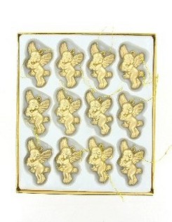12 Anges de No&euml;l Dor&eacute;s en Bo&icirc;te