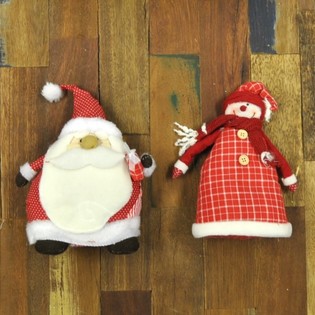 PLUCHE P&Egrave;RE NO&Euml;L & BONHOMME DE NEIGE (4 pcs)