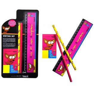 SET D'&Eacute;CRITURE 4 PI&Egrave;CES SUR CARTE (6 pcs)