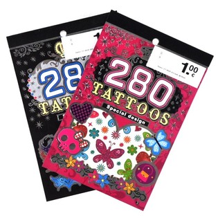 Carnets de Tatouages &Eacute;ph&eacute;m&egrave;res avec 280 Stickers (24 pcs)