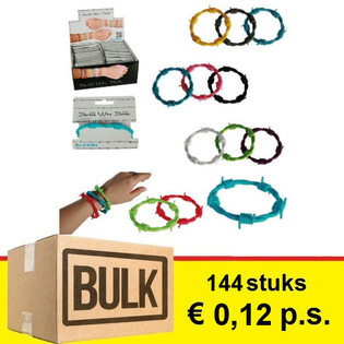 ***OFFRE DE GROS*** BRACELETS BARBEL&Eacute;S EN PR&Eacute;SENTOIR (144 pcs.)