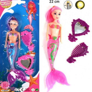 Poup&eacute;e Sir&egrave;ne Lumineuse avec Accessoires (24 pcs)