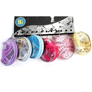 MINI POCHETTES PAILLET&Eacute;ES PORTE-CL&Eacute;S (12 pcs)