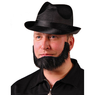 BARBE NOIRE ADH&Eacute;SIVE POUR F&Ecirc;TE (12 pcs)