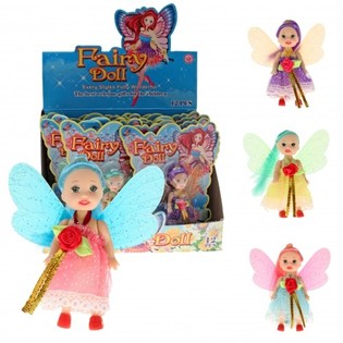 Poup&eacute;e F&eacute;e sur Carte en Pr&eacute;sentoir (12 pcs)