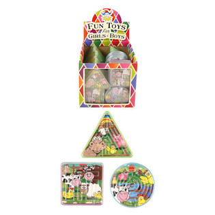 Jeux de patience &laquo; Animaux de la ferme &raquo; en pr&eacute;sentoir (96 pcs)