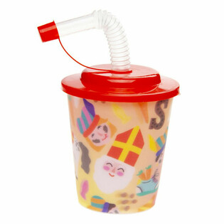 Gobelet Sinterklaas - Gobelet &agrave; glace avec paille (12 pcs)