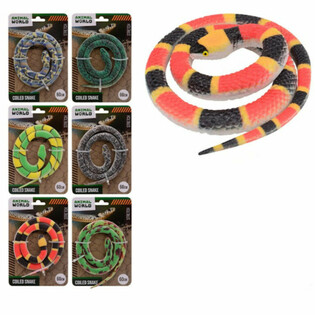 Serpent Animal World sur Carte (60 cm) - Pr&eacute;sentoir 24 pi&egrave;ces