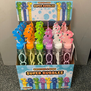 B&acirc;tons &agrave; Bulles Licorne & Dinosaure - 120ml - 24 Pi&egrave;ces