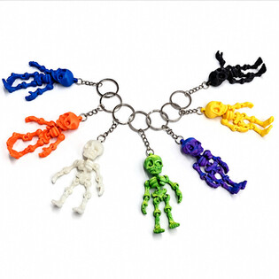 Porte-cl&eacute;s Squelettes Color&eacute;s (48 pcs)